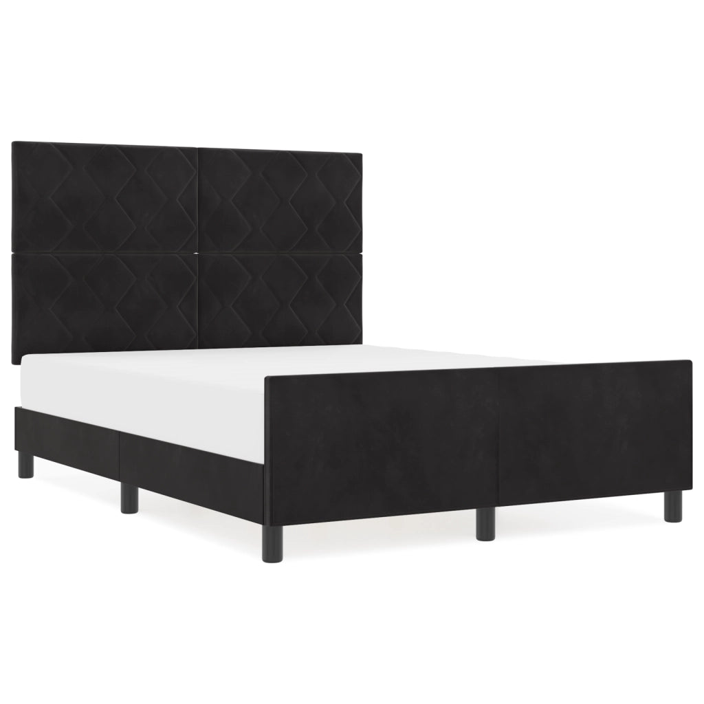 letto Nero 140x190 cm Velluto