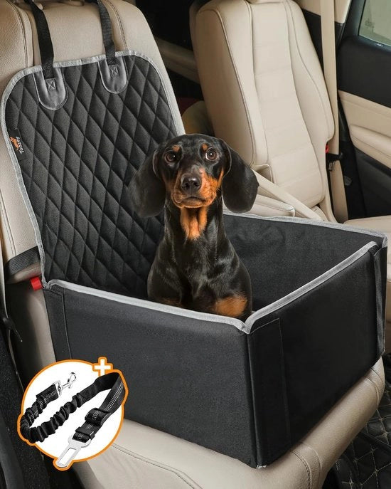 Sedile per cani per piccoli e medi cani, parete rinforzata migliorata, sedile stabile per cani per sedili posteriori e anteriori, impermeabile all'acqua, resistente alle abrasioni e facile da mantenere.
