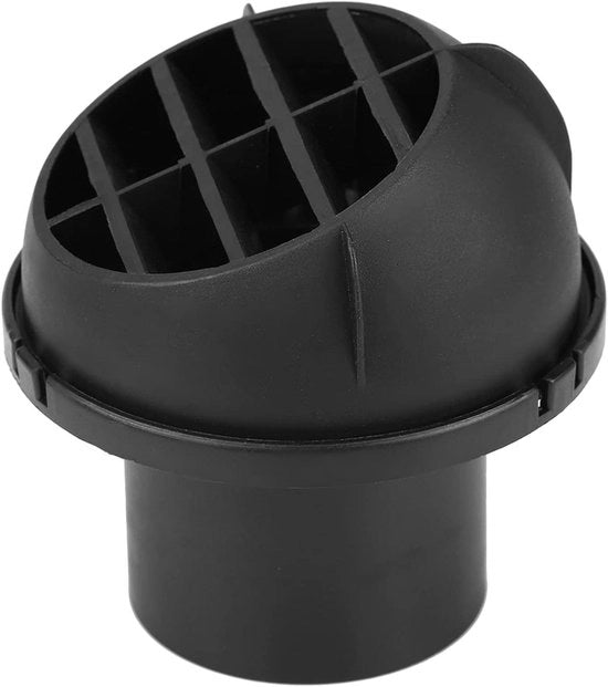 Autoverriscaldatore di scarico caldo con uscita di 60 mm, 360 gradi di rotazione, in plastica nera.