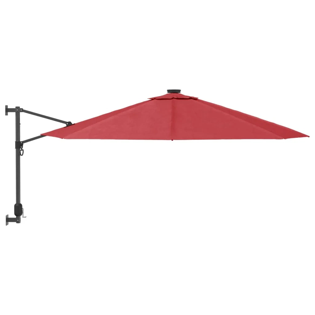 Ombrellone da parete con LED 290 cm rosso 02_0008680