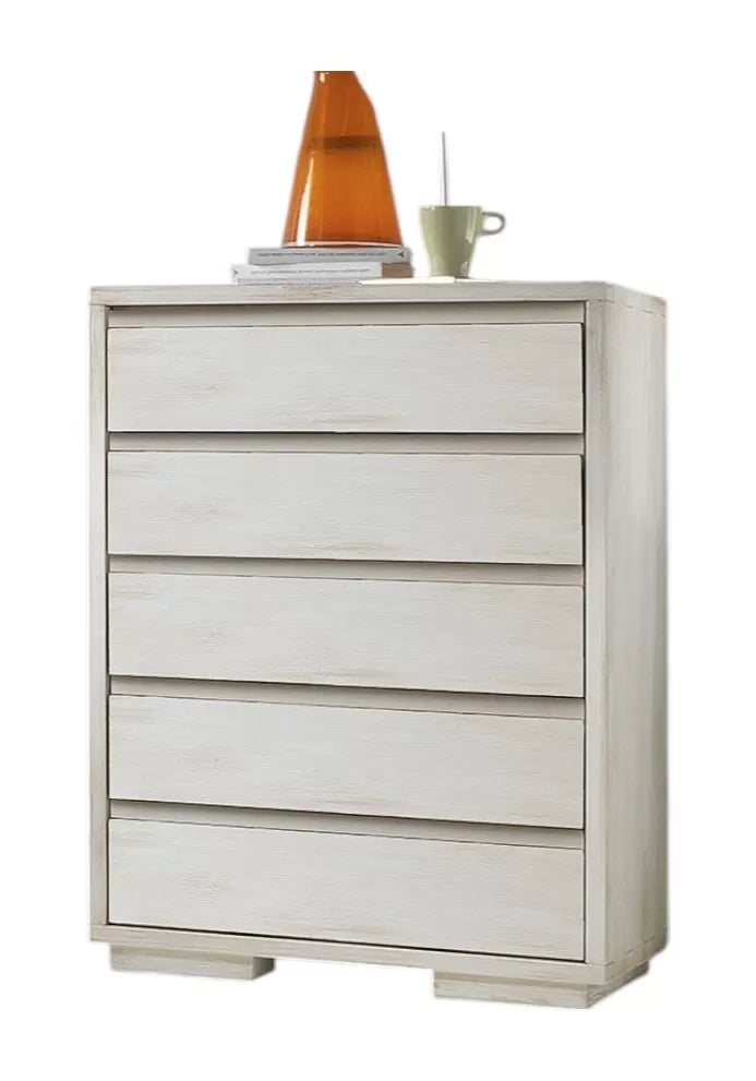 Cassettiera contemporanea 5 cassetti in legno massello l.80 x p.54 h.116 - Mobili 2G