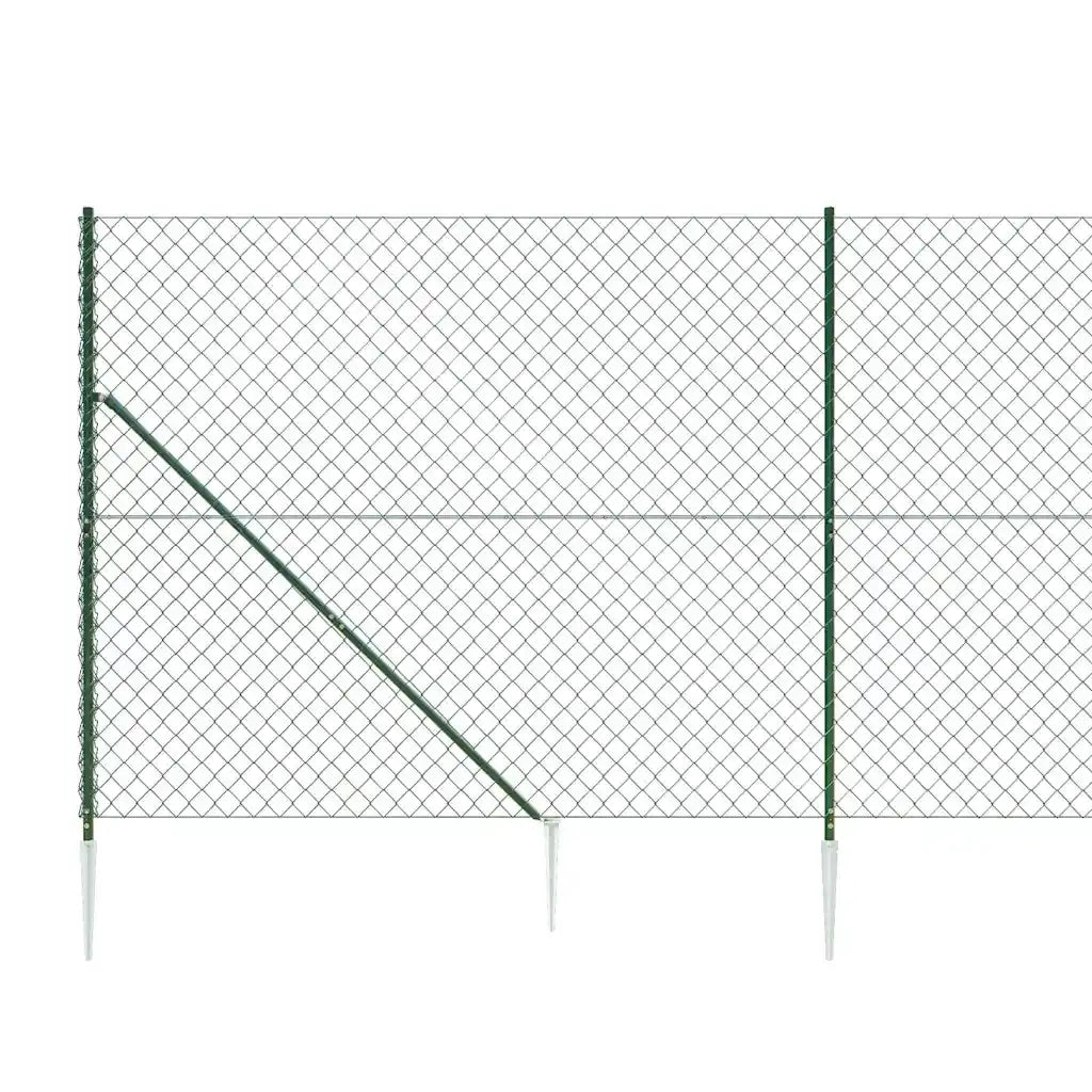 Recinzione da Giardino | Recinzione a Rete con Picchetti Ancoraggio Verde 2x25 m
