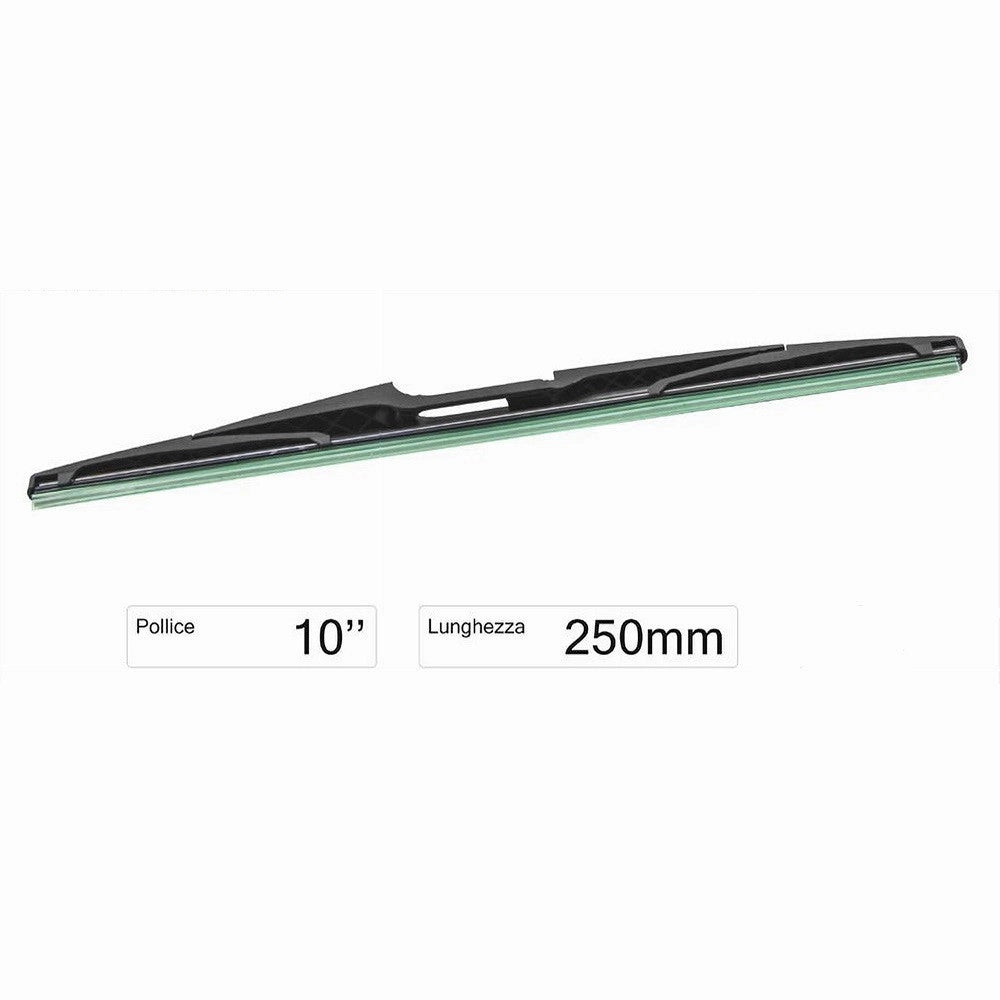 Trade Shop - Spazzola Tergi Posteriore Universale 10" / 250mm 10 Adattatori Ricambio Per Auto -