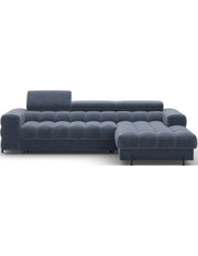 Divano ad angolo destro convertibile Blu design elegante 285x99x181cm FILTRO
