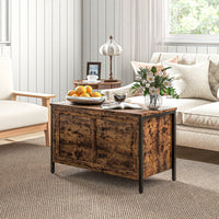 Cassapanca in Legno Stile Industriale 80x40x49cm Contenitore 95L Marrone