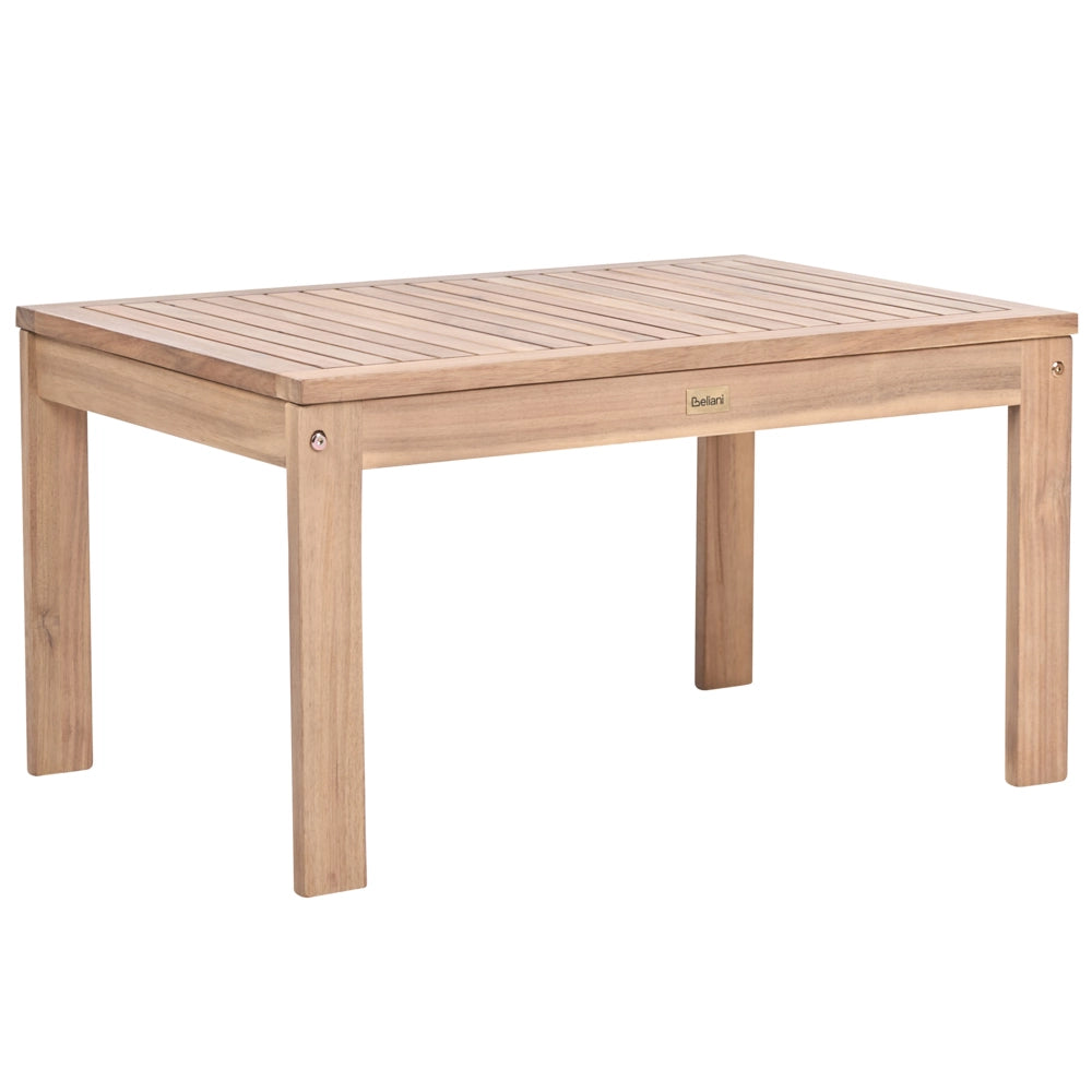 Set da giardino grigio in legno di acacia certificato con tessuto 4 posti con tavolino divano 2 sedie resistenti all'acqua e ai raggi UV