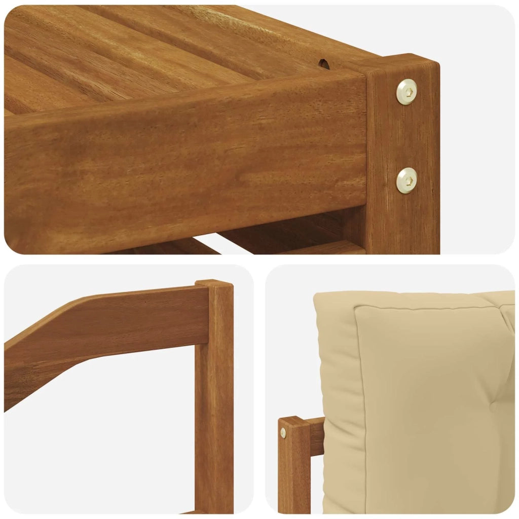 Set di divani da esterno con cuscino 7 pcs Naturale e Beige 3373798