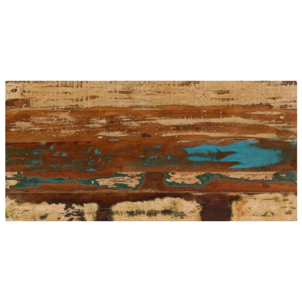 Tavolino da Salotto 100x50x35 cm Massello di Recupero e Acciaio 247338