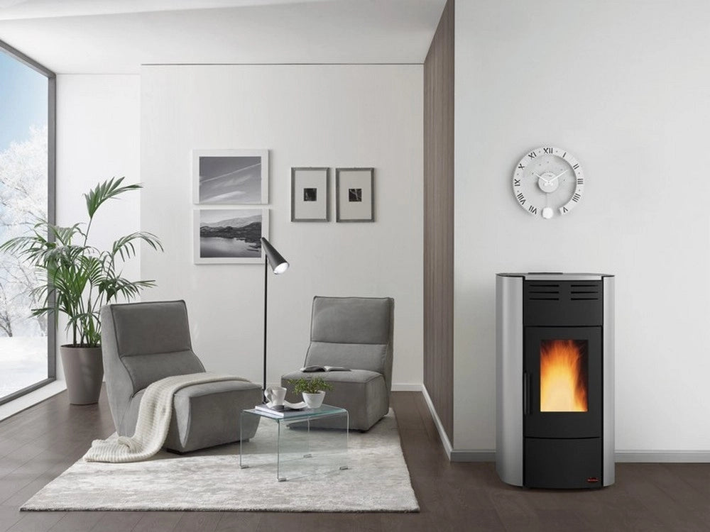 1pz extraflame termostufa a pellet raffaella idro h18 col. grigio luce cod:ferx.vit53910