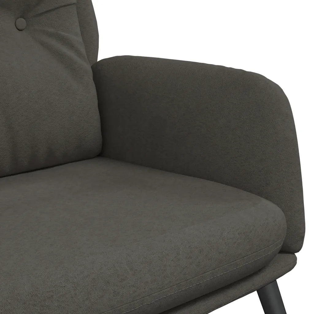 Poltrona Rilassante Grigio Scuro in Similpelle Scamosciata cod mxl 14108