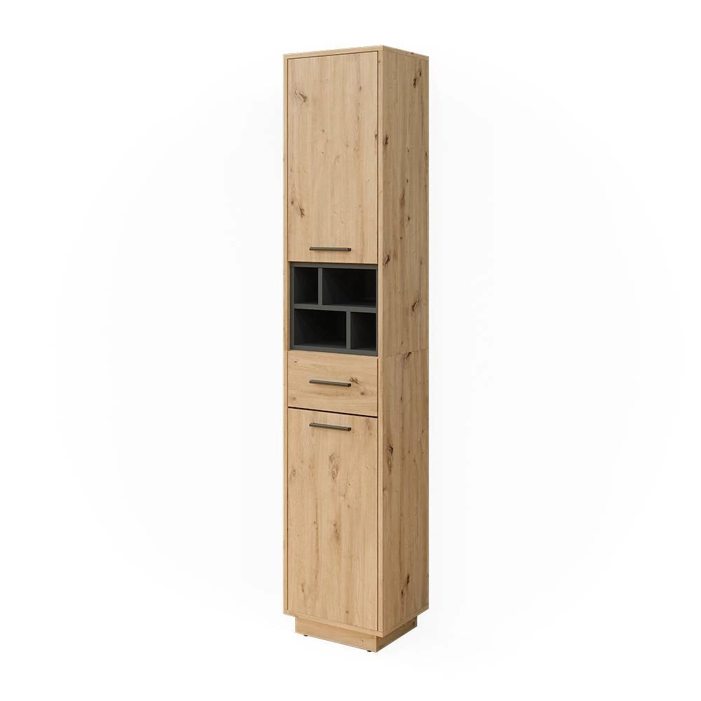 Armadio per il bagno Beatrice Rovere artigianale/Antracite 38 x 190 cm con ante, cassetto Vicco