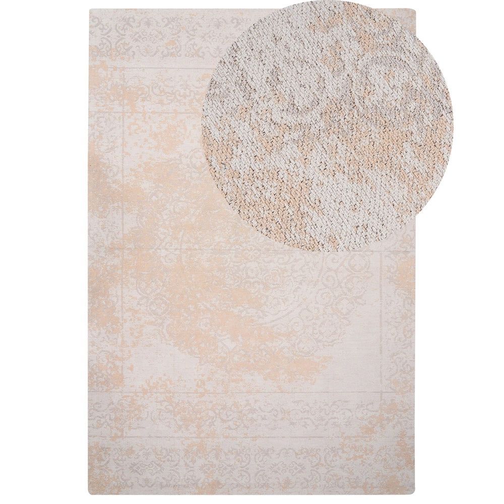 Tappeto Area Beige Cotone Effetto Anticato 200 x 300 cm Orientale Vintage
