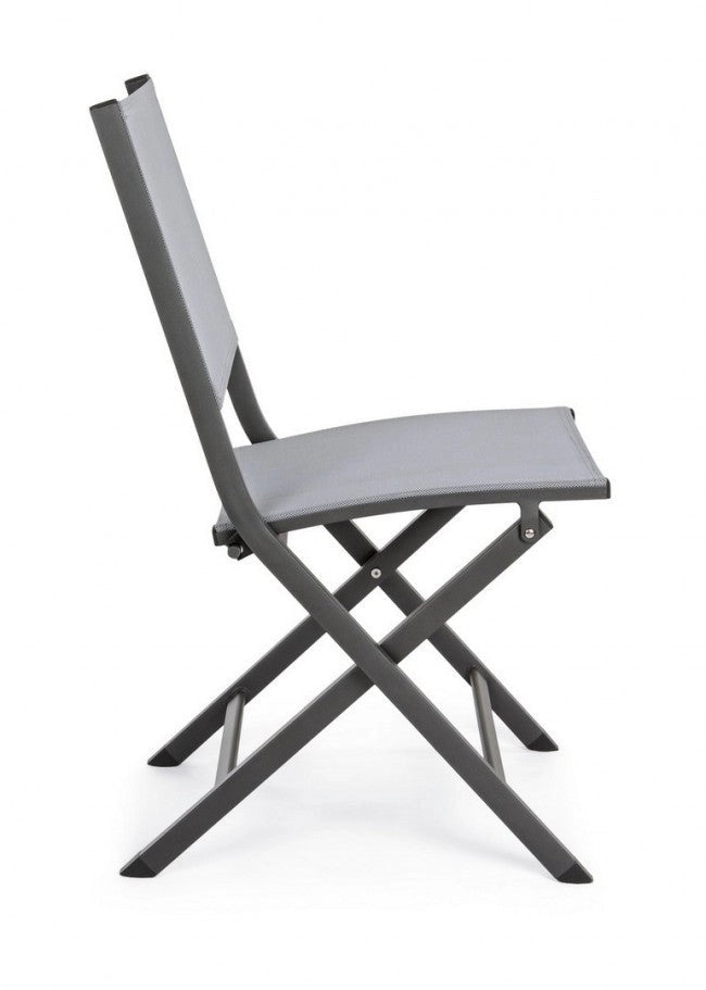 Set 4 Sedie Pieghevole da Giardino 47x57x88h cm Elin Antracite