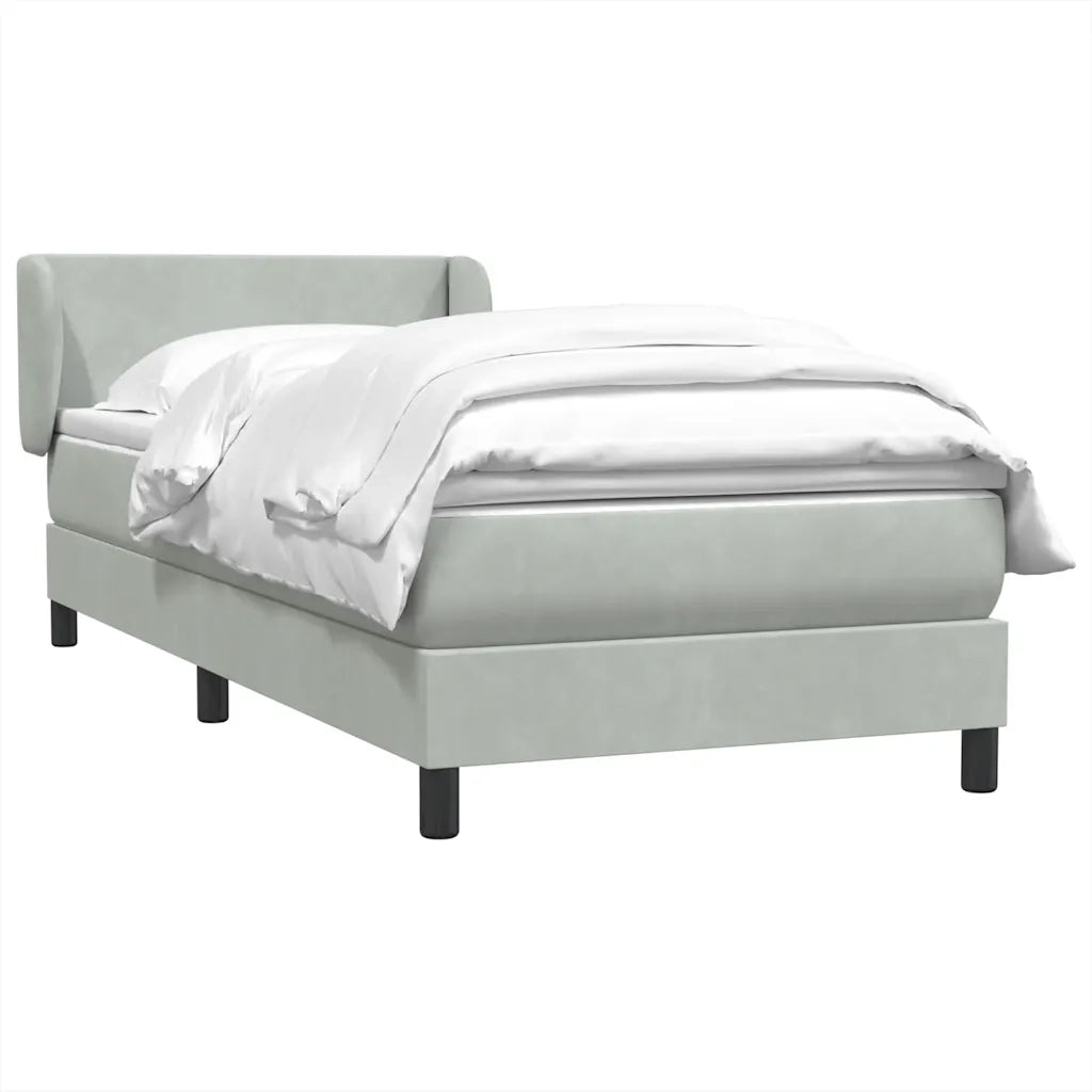 Giroletto a Molle con Materasso Grigio Chiaro 80x210 cm Velluto 3317337