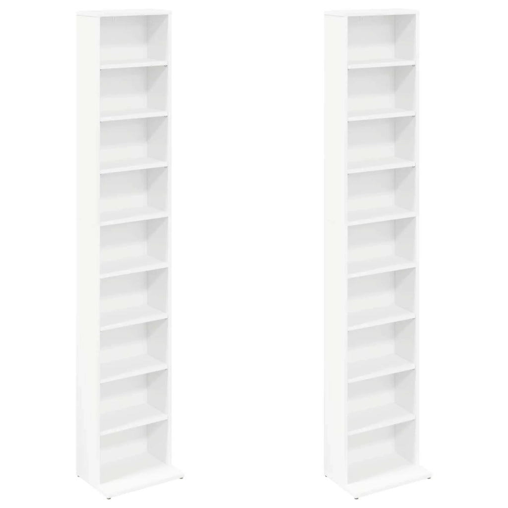 Mobile per CD 2 pz Bianco 33 x 23,5 x 175 cm 8012643