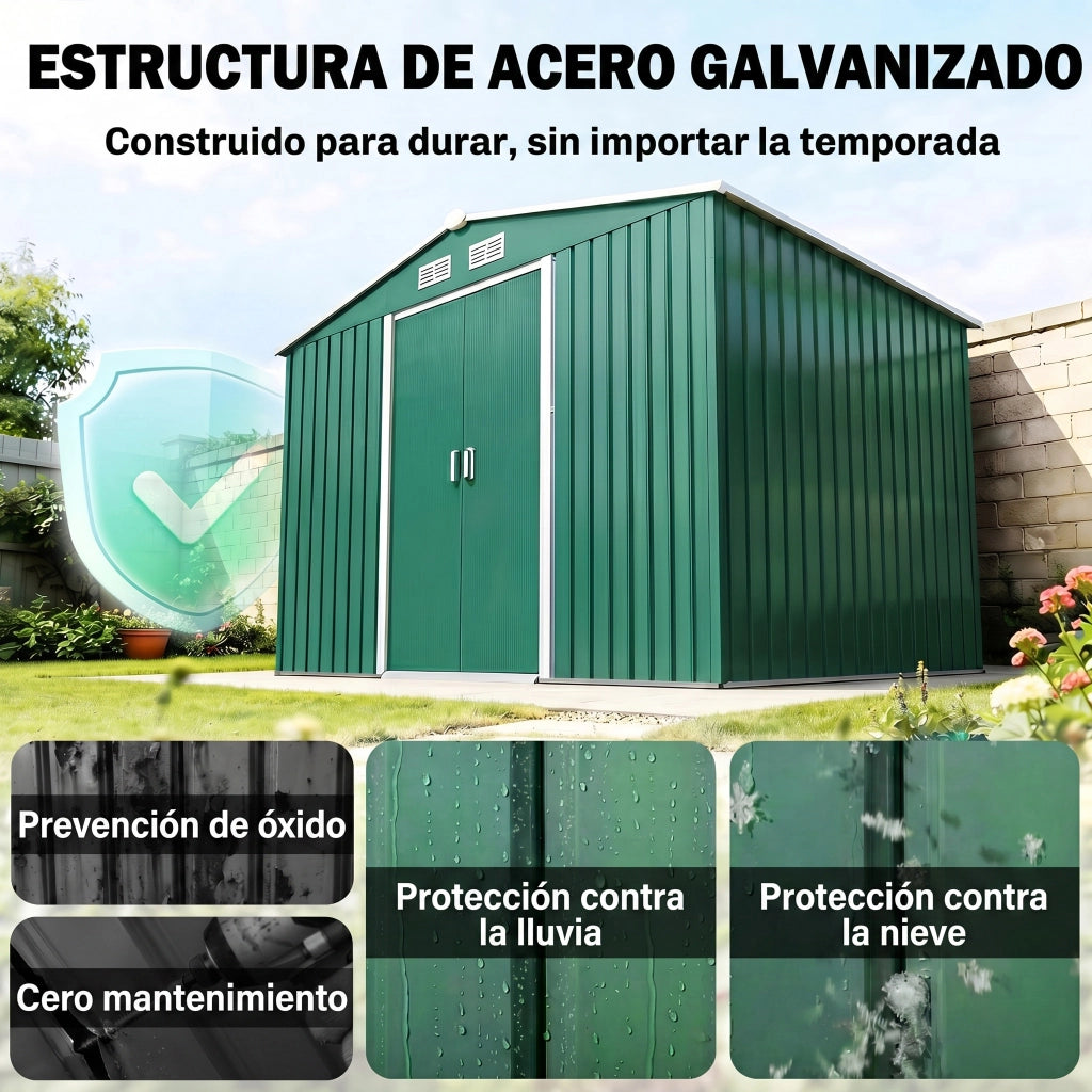 Casetta da Giardino ¨C Zephmum ¨C Verde Scuro 277x195x192 cm
