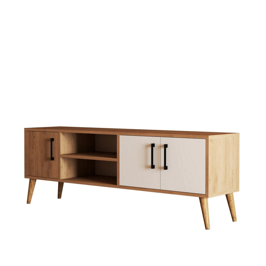 Porta TV in legno "Exxen" - 150 x 34 x 52 cm - Bianco