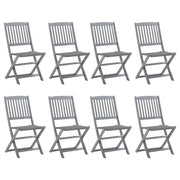 Sedie da Giardino Pieghevoli 8 pz con Cuscini Massello Acacia cod mxl 8547