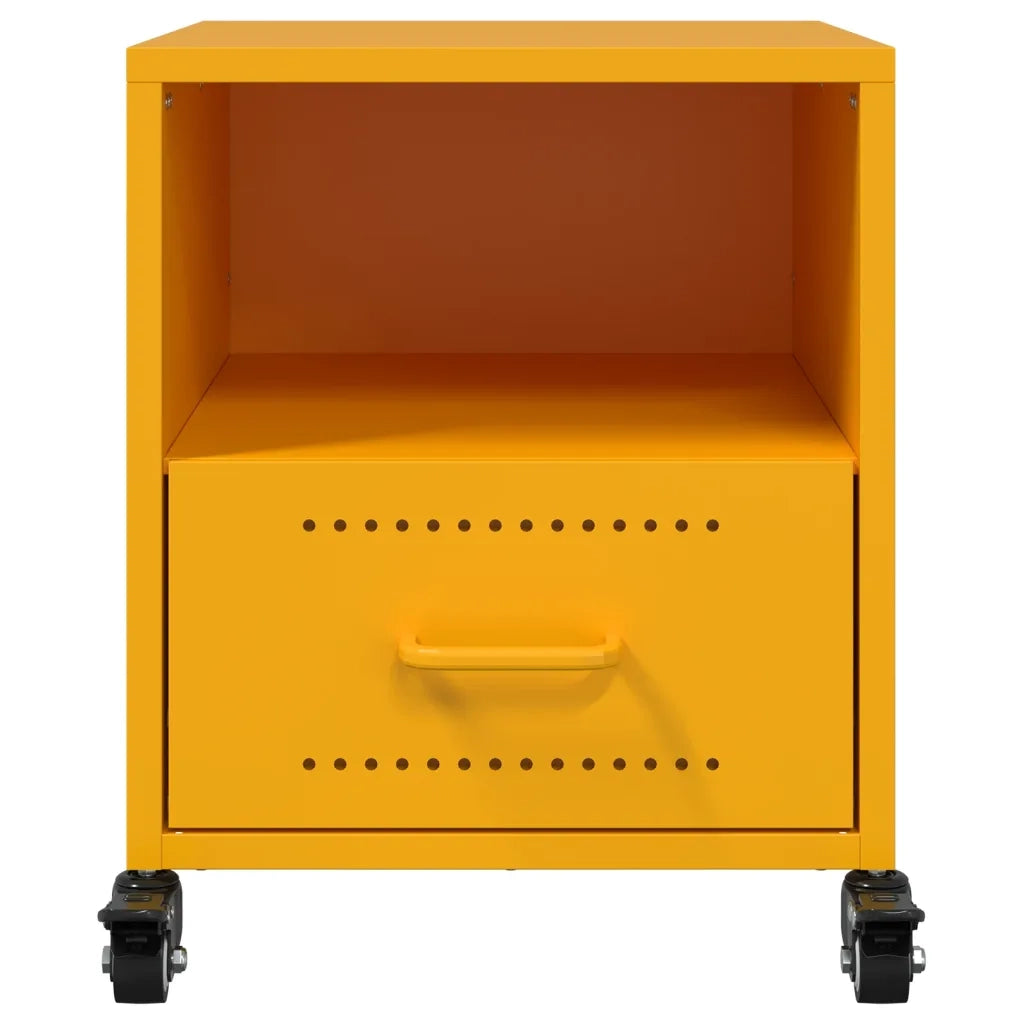 vidaXL Comodino Giallo Senape 36x39x43,5 cm in Acciaio