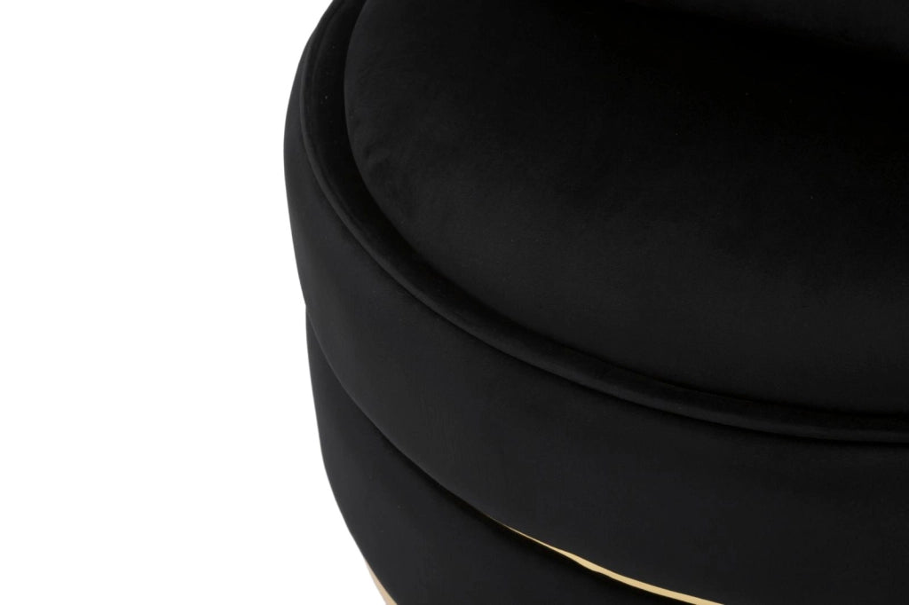 Poltrona Paris Space Nero/Oro Ø84x72 cm in Legno e Spugna Nero e Oro