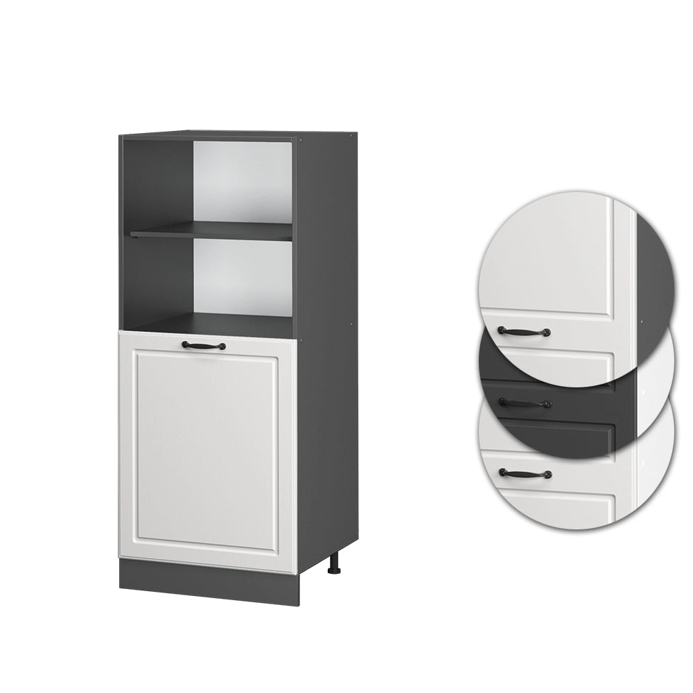 Mobile per forno da incasso R-Line Bianco rustico/Antracite 60 cm Vicco