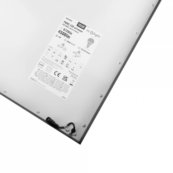 Pannello LED 50W 4000K nero quadrato Ecolight