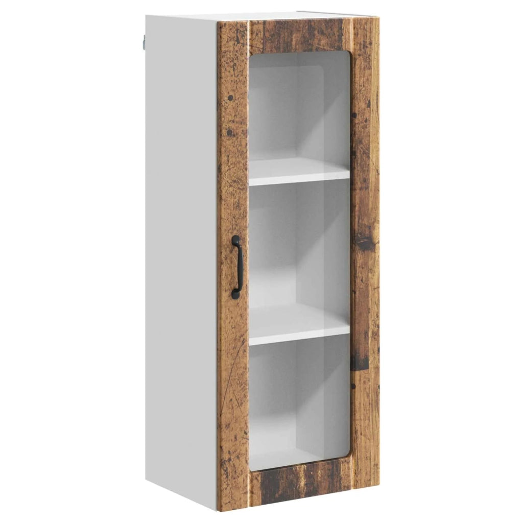 Mobile in vetro da parete LUCCA Legno antico 40 x 31 x 100 cm