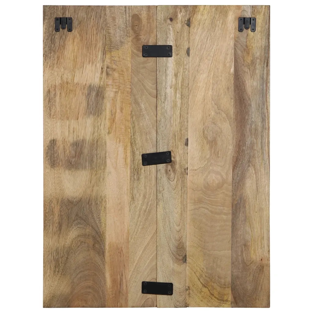 Comodino | Armadio da Notte | Mobiletto da notte 60x32x80 cm in Legno Grezzo Massello di Mango