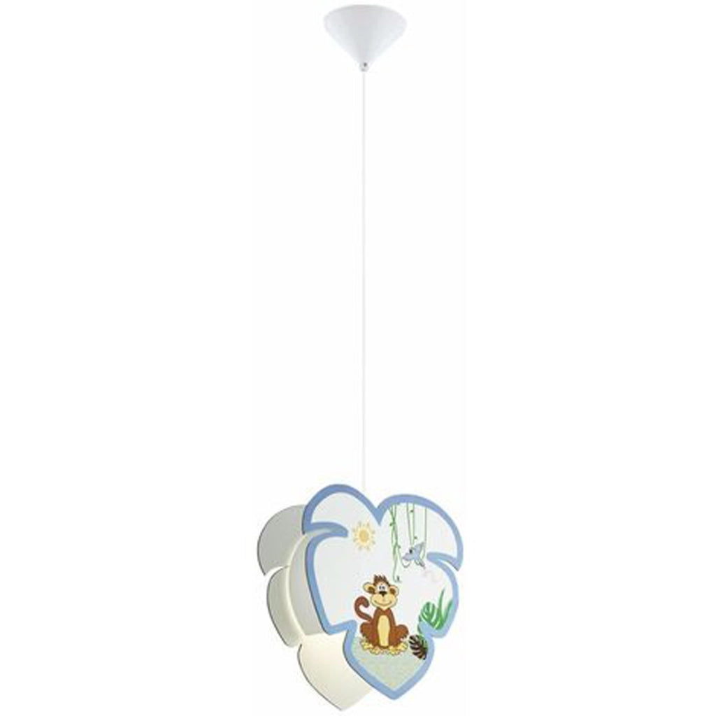 Sospensione Contemporanea Louie Legno E Plastica Multicolore 1 Luce E27