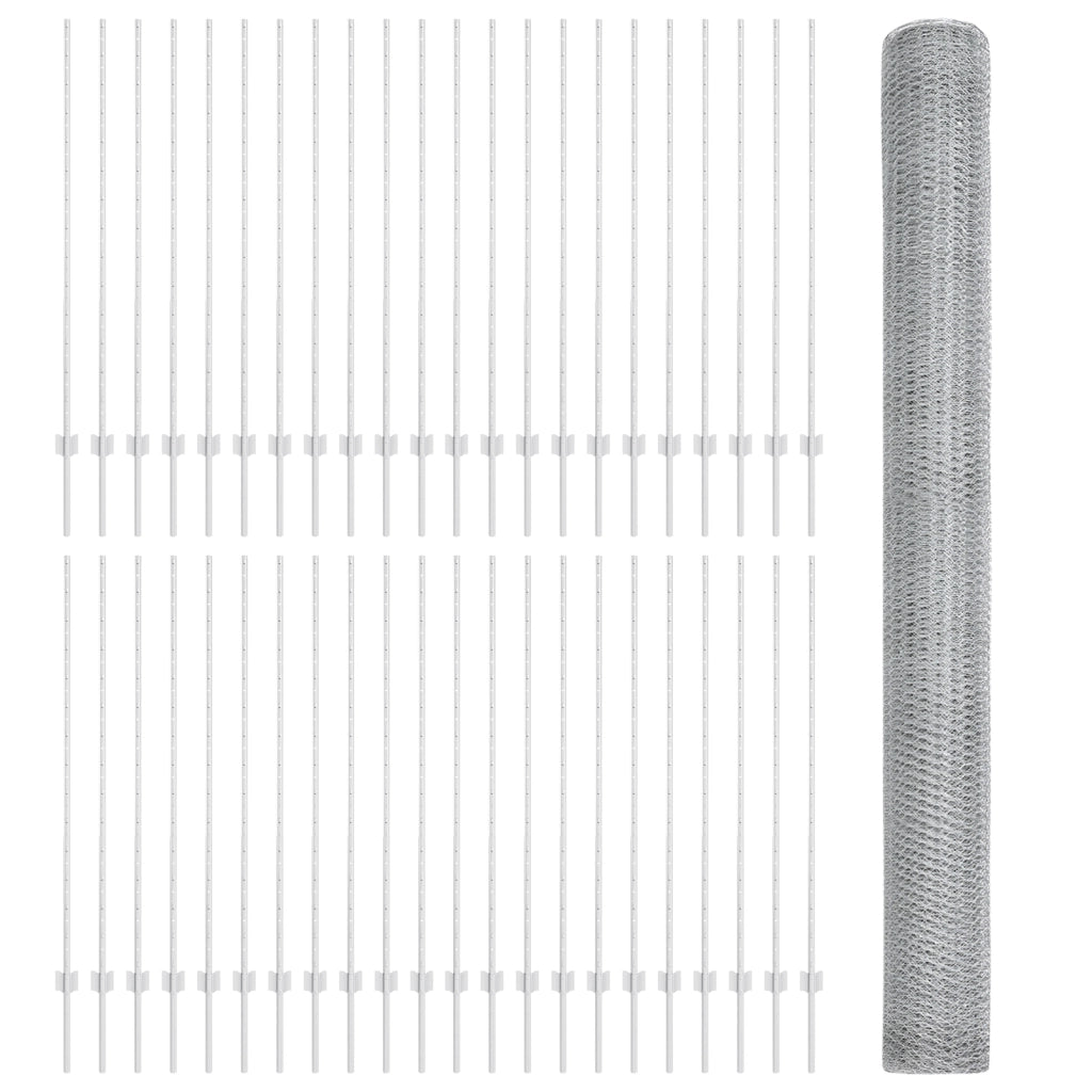 Posti per recinzioni 22 pz U-Channel 140 cm Acciaio Galvanizzato