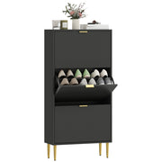 Scarpiera con cassetti e ripiani regolabili ¨C Zephmum ¨C Nero 60x24x122,5 cm