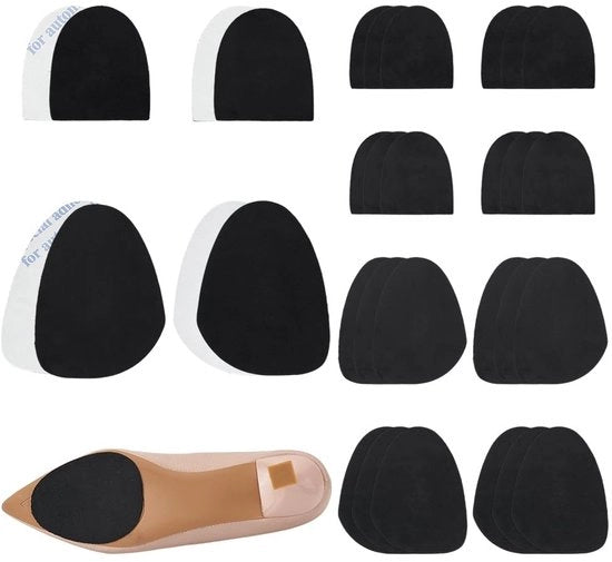 Pannelli antiscivolo autoadesivi - 6 paia - Pads in pelle - Pannelli per dita del piede e per tacco - Flessibili - Duraturi e resistenti - Pads per scarpe