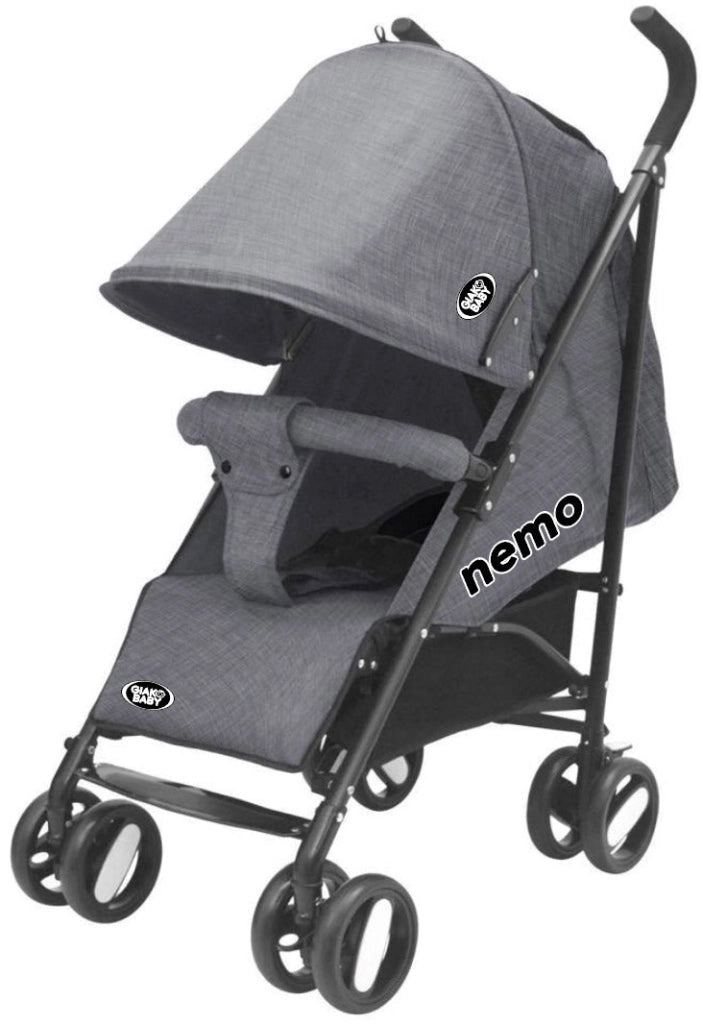 Passeggino Leggero per Bambini Pieghevole con Borsa Nemo Grigio