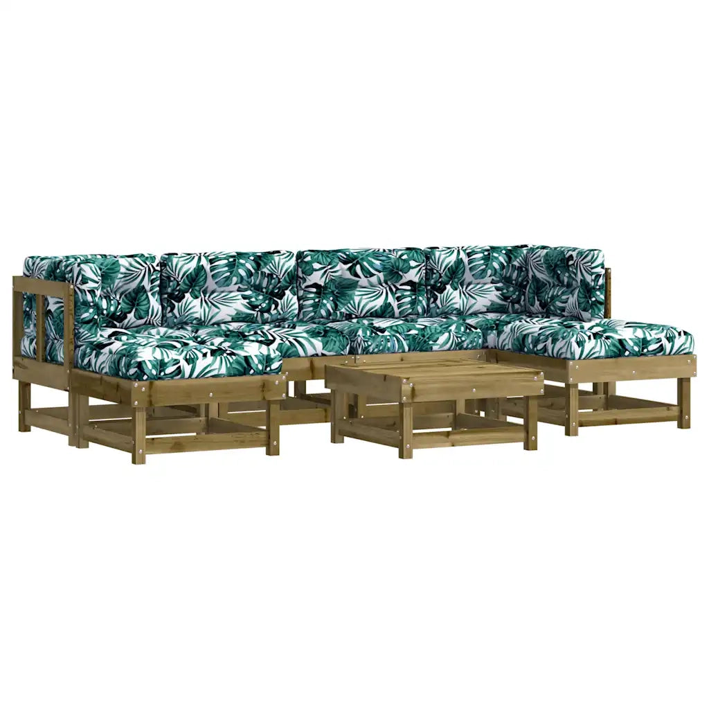 Set Divani da Giardino 7pz con Cuscini Legno Impregnato di Pinocod mxl 100498