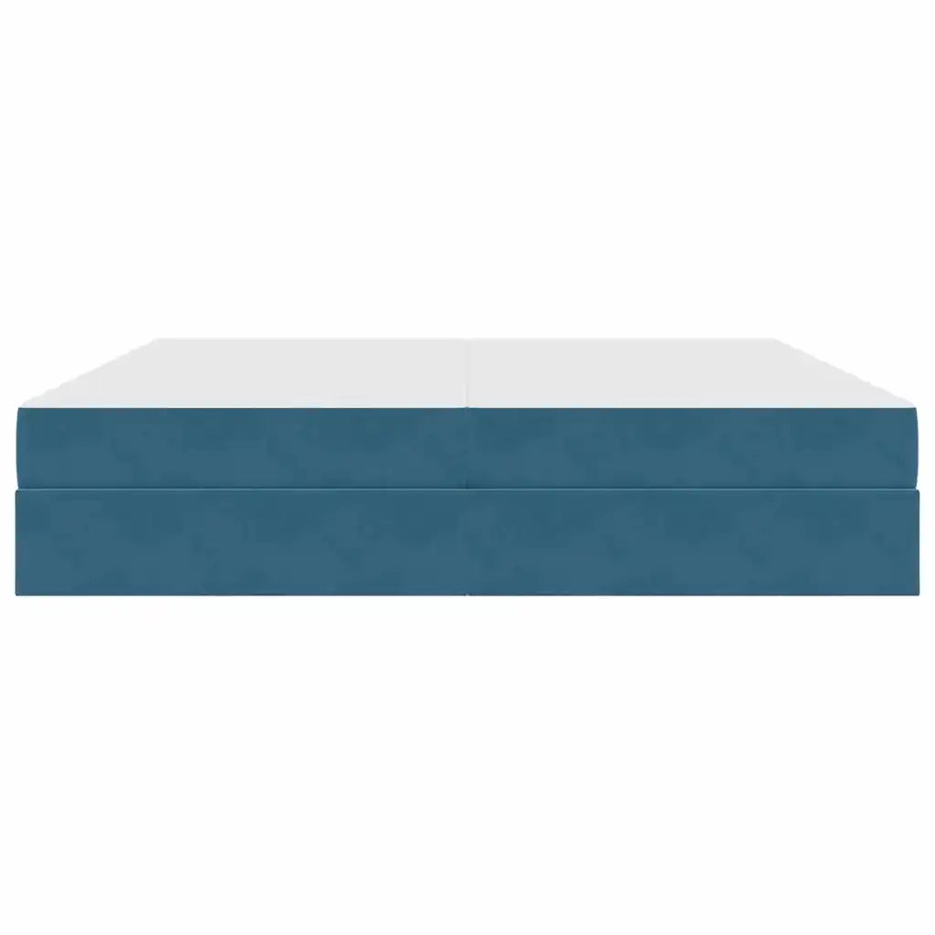 Letto con contenitore e materasso Blu Scuro 200 x 200 cm