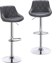 Set di 2 Sedili da Bagno - 2 Pezzi - Sedili da Bagno di Lusso - Con Schienale - Sedili da Bagno - Grigio - Pelle in Pvc