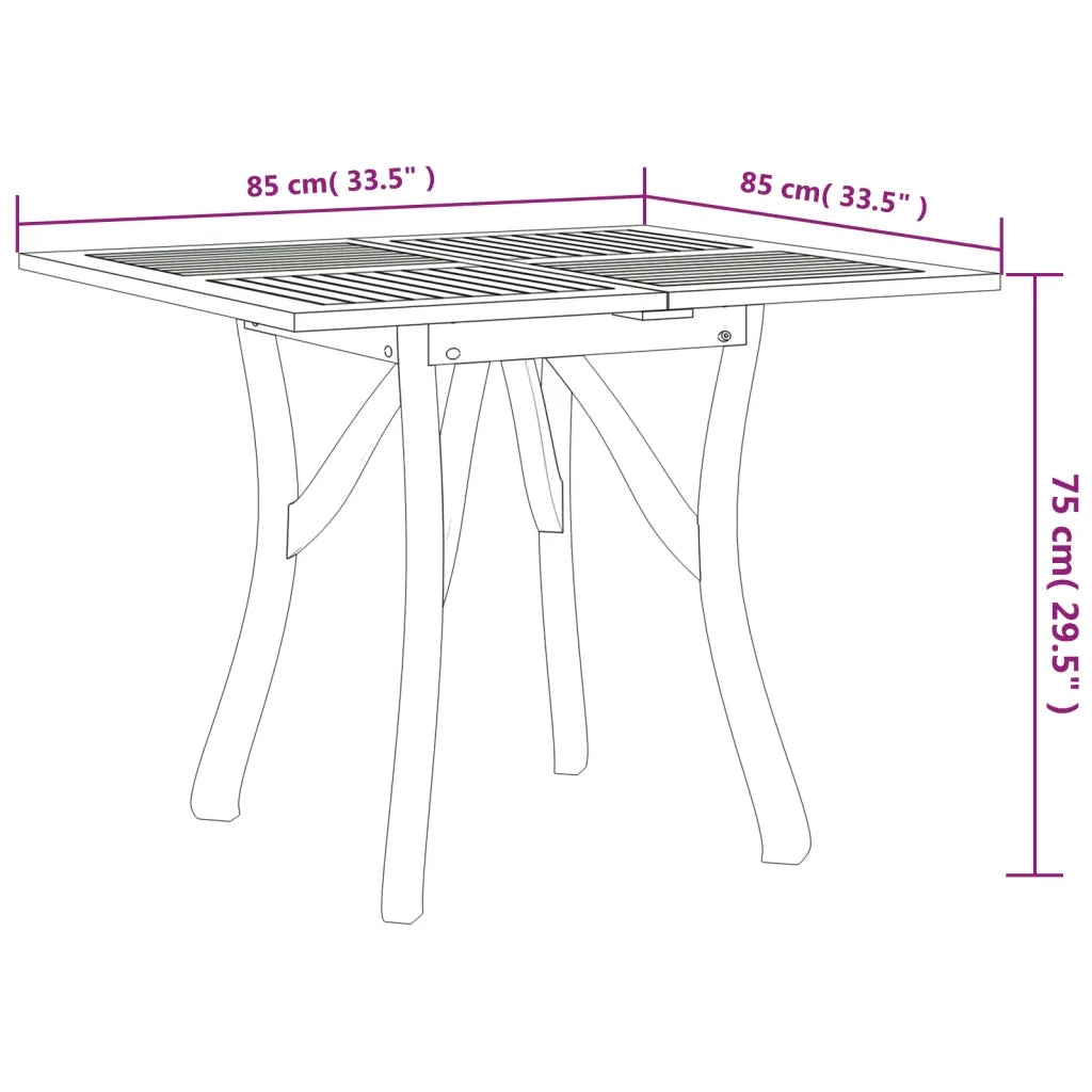 Set da Pranzo per Giardino 3 pz in Legno Massello di Acacia 3156857