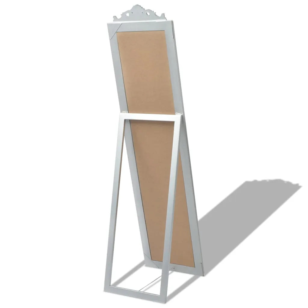Specchio a Pavimento in Stile Barocco 160x40 cm Argento cod mxl 50271