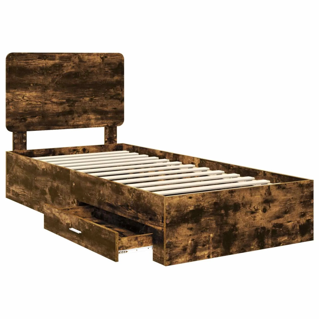 Struttura del letto Rovere fumé 100 x 200 cm Legno multistrato 3412823