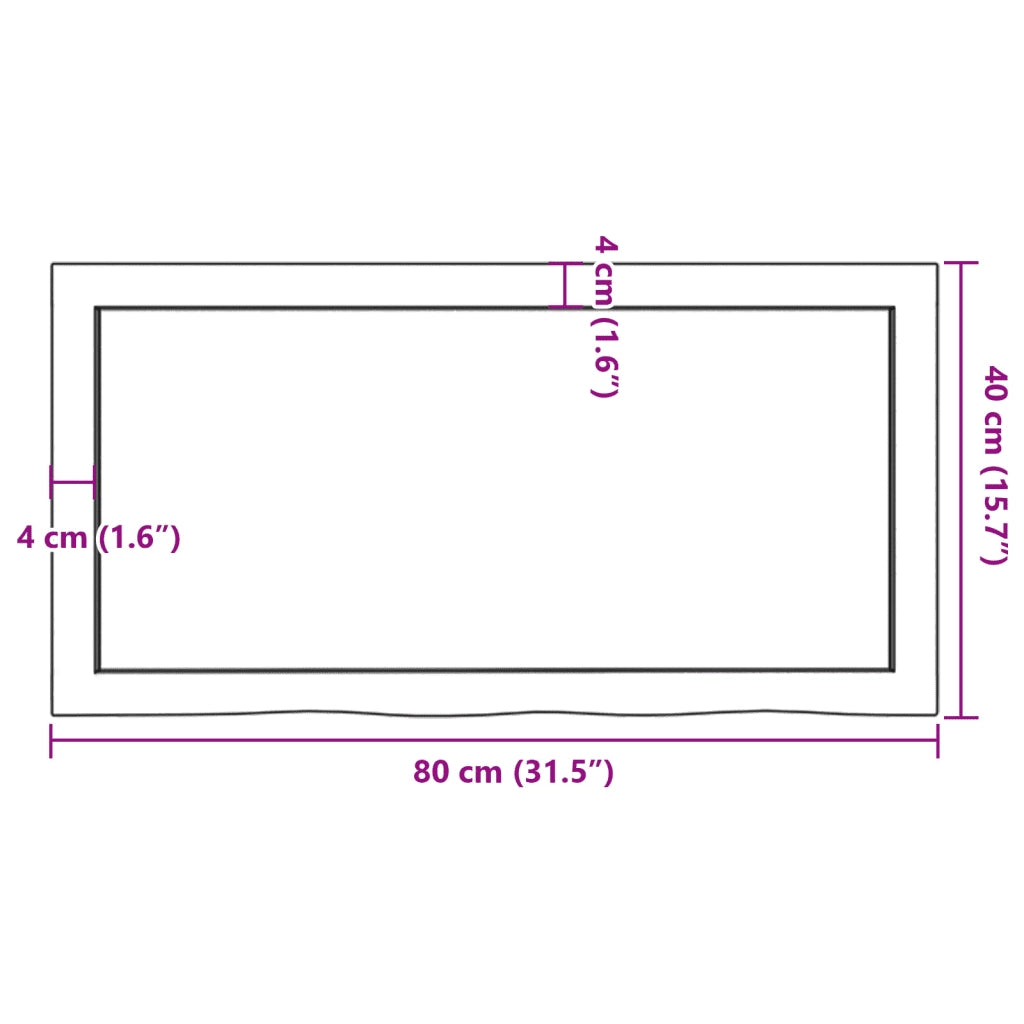 Ripiano Muro Marrone 80x40x(2-6) cm Massello Rovere Trattato 363667