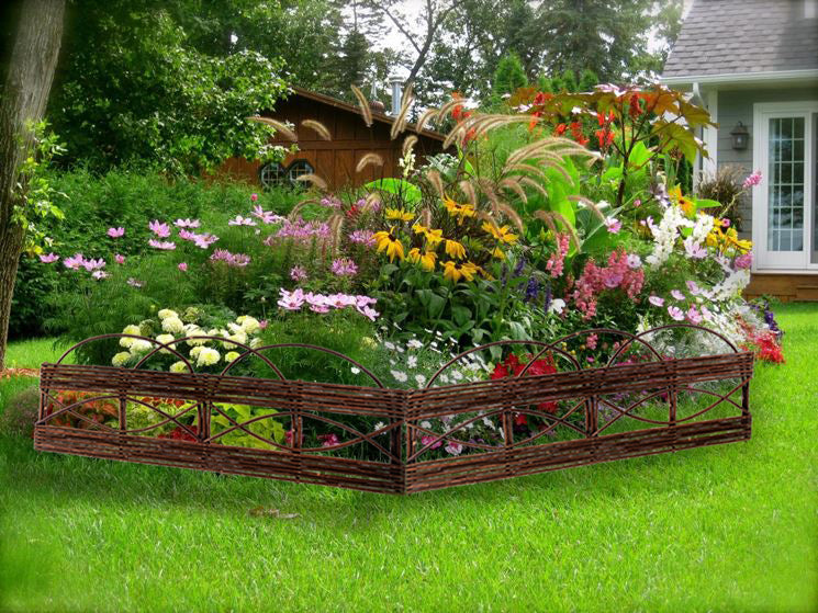 Set 2 Bordatura Aiuola in Legno Larghezza cm 80