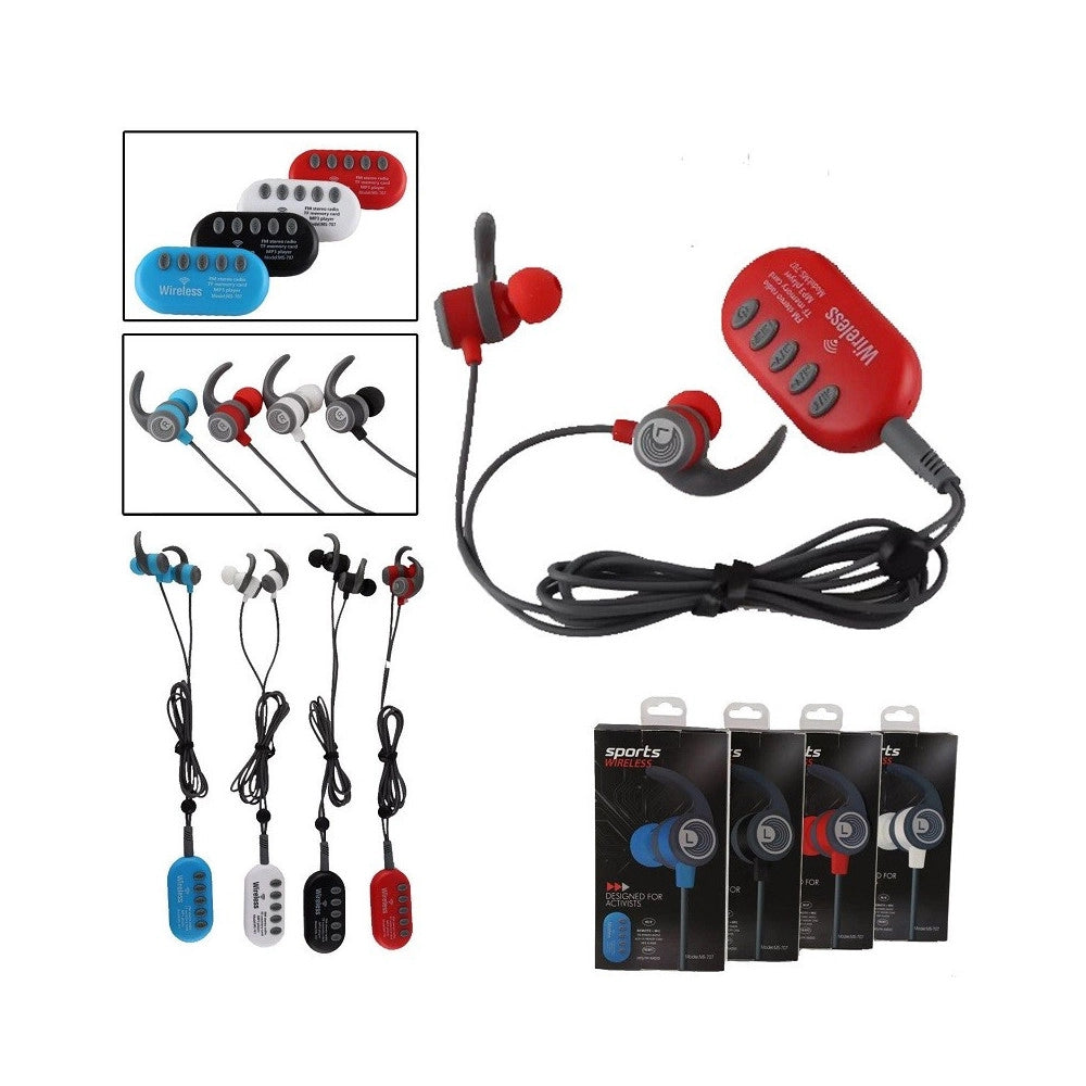 Trade Shop - Auricolari Cuffie Wireless Sport Bluetooth Senza Fili Per Smartphone Microsd -