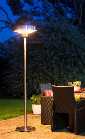 Stufa Elettrica ad Infrarossi Ø50 cm a Piantana 2000W per Esterni Nera