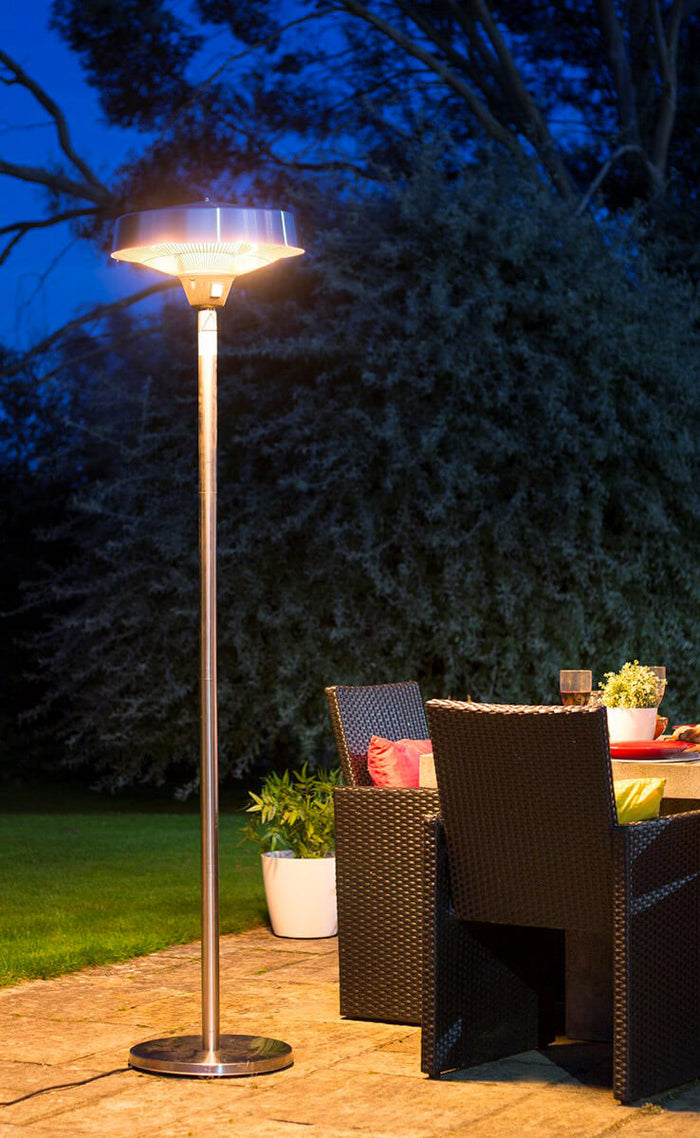 Stufa Elettrica ad Infrarossi Ø50 cm a Piantana 2000W per Esterni Nera