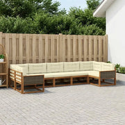 Set di divani da esterno con cuscino 7 pcs Naturale e Crema