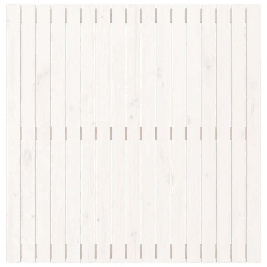 Testiera da Parete Bianca 108x3x110cm in Legno Massello di Pino