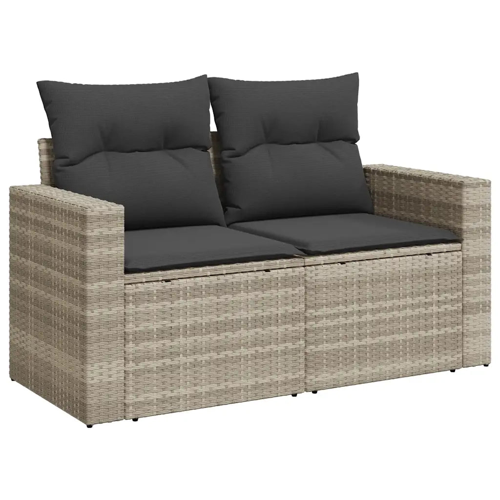 Set Divani da Giardino 11 pz con Cuscini in Polyrattan Grigio 3219512