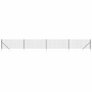 Recinzione da Giardino | Recinzione Metallica con Picchetti Ancoraggio Antracite 1x10 m