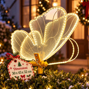 Farfalla con Movimento e 246 Led Bianco Caldo Decorazione Natalizia 30x43x32 cm