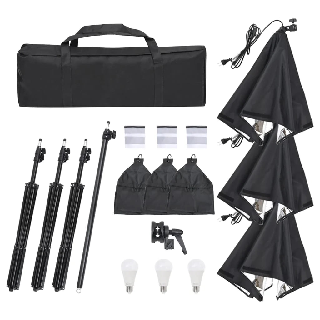 Kit di illuminazione da studio con treppiede e softbox bianco 02_0042391